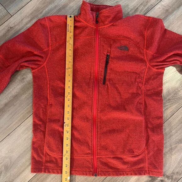 North Face Red Full‎ Athletic Zip Jacket Men Medium - Picture 4 of 6